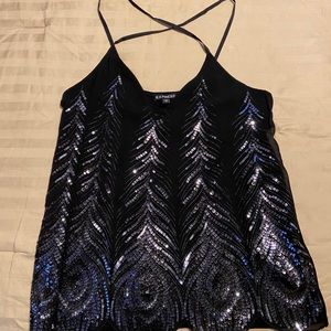 Express strappy sequence tank top